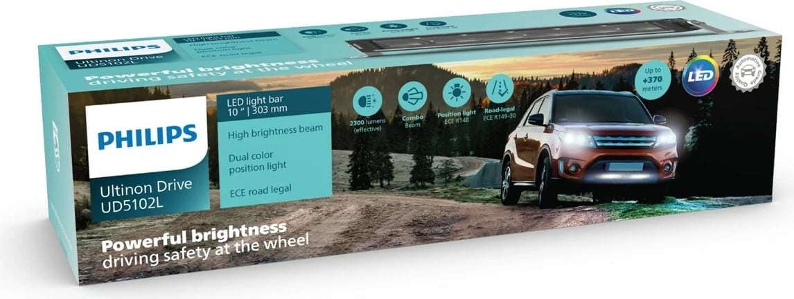 Dritë LED Philips Ultinon Drive 5100, 10 inç, Bardhë Dritë LED Philips Ultinon Drive 5100, 10 inç, Bardhë