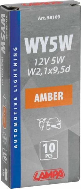 Lampa 12v Wy5w W2,1x9,5d Portokall Kuti