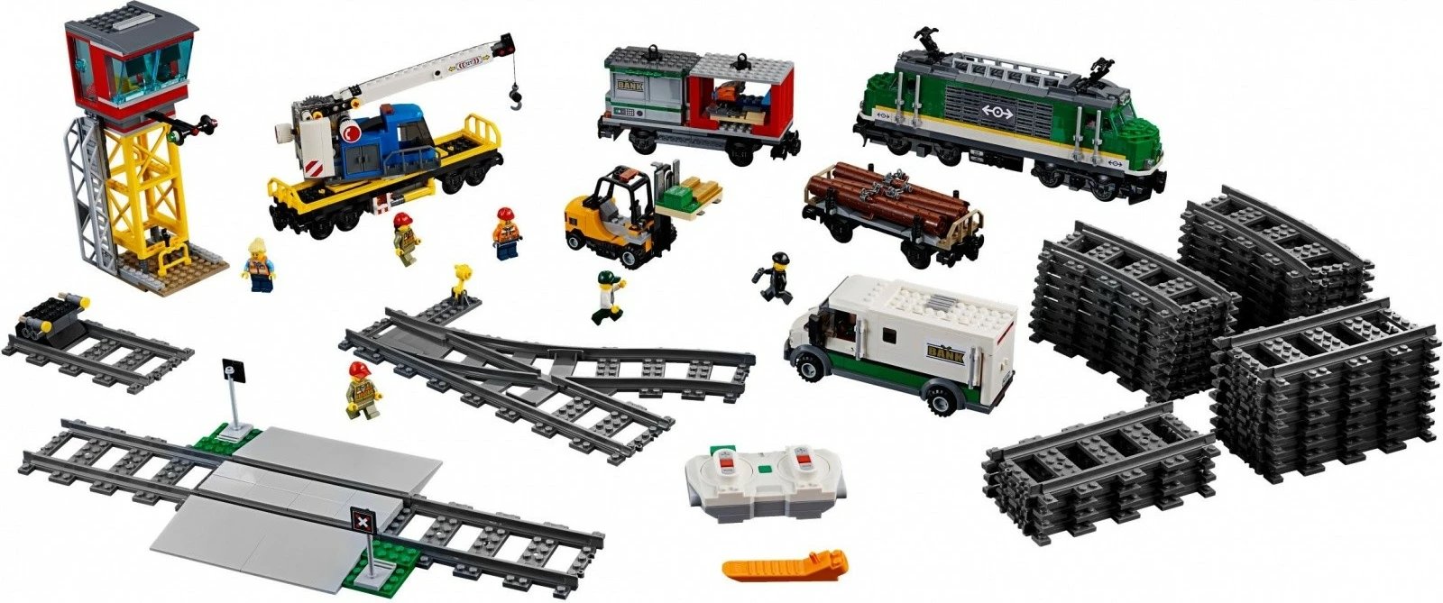 Set lodrash LEGO City 60198 Freight Train, 1226 pjesë, me telekomandë, shumëngjyrësh