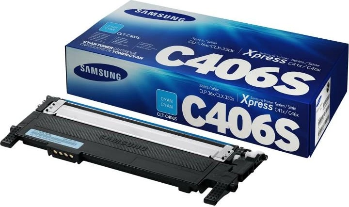 Toner, Samsung, CLT-C406S, origjinal, rendiment deri 1000 faqe, cian