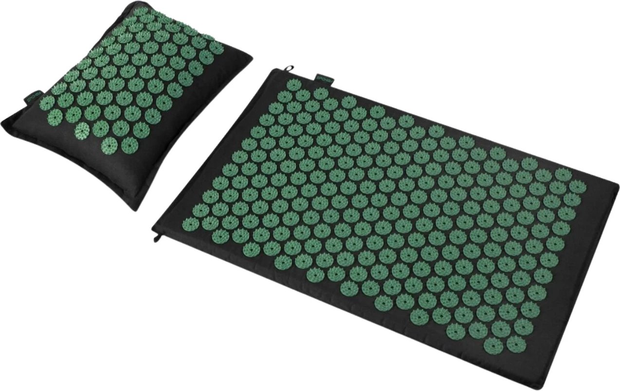 Jastëk dhe dyshek akupresure për fitnes Spokey, zi-gjelbër