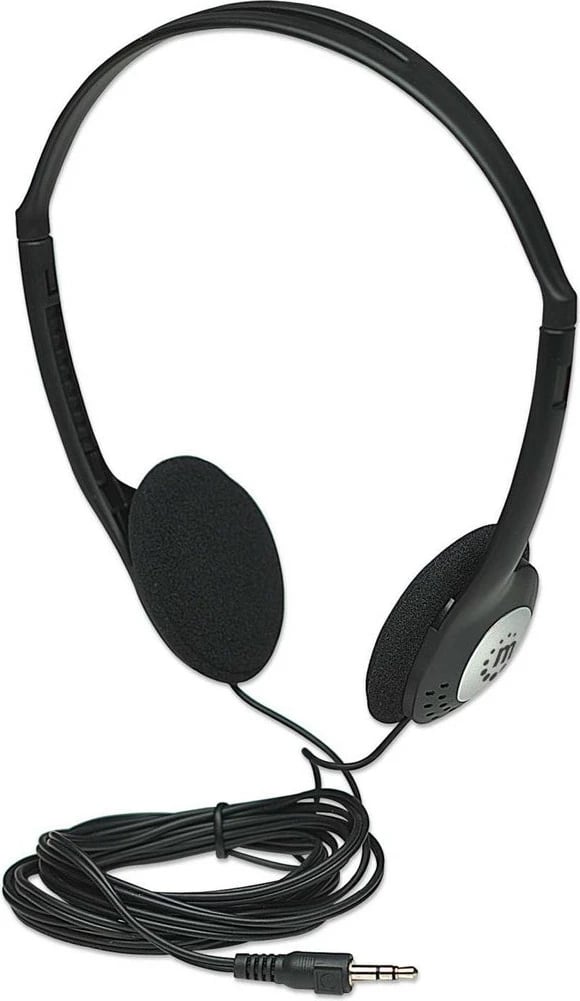 Kufje MANHATTAN Stereo 3.5mm, të zeza, me kabllo 2.2m