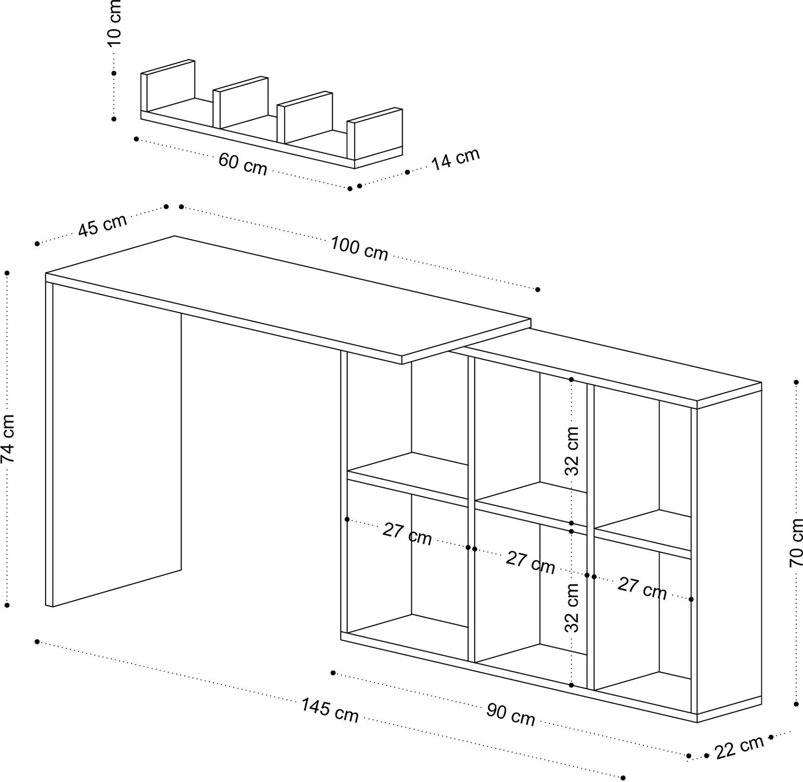 Tavolinë pune Hanah Home, Blake, ngjyrë lisi