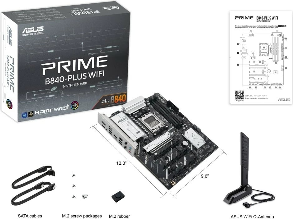 Pllakë amë Asus PRIME B840-PLUS WIFI, Socket AM5, DDR5, ATX, WiFi