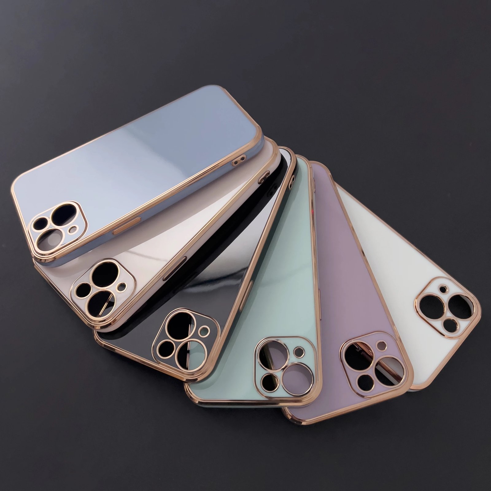 Mbështjellës Hurtel Lighting Color Case për Samsung Galaxy A13 5G, TPU, Bardhë me kornizë të artë
