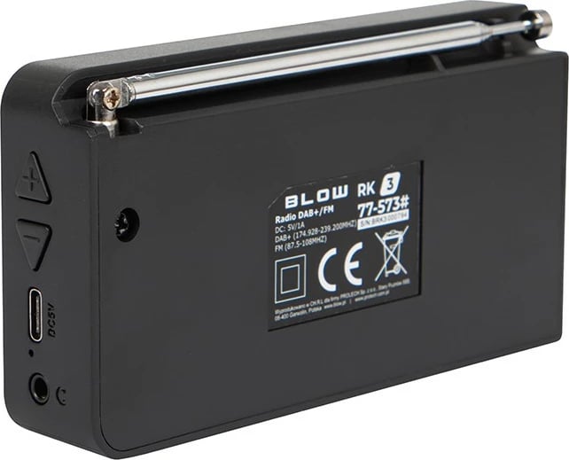Radio portabile BLOW RK3, FM/DAB+, Bluetooth, e zezë