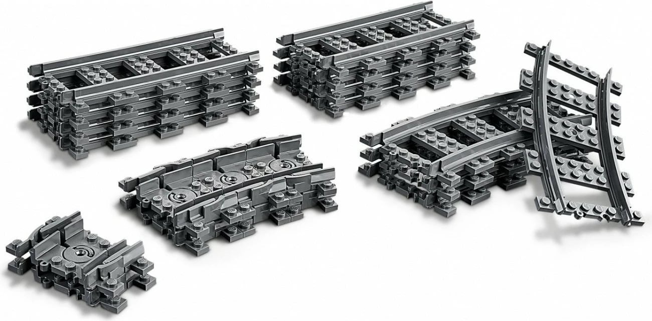 Set shina treni LEGO City 60205, 20 pjesë, plastikë, gri