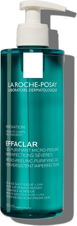 Xhel pastrues eksfoliues për fytyrë dhe trup La Roche Posay Effaclar për femra, 400ml
