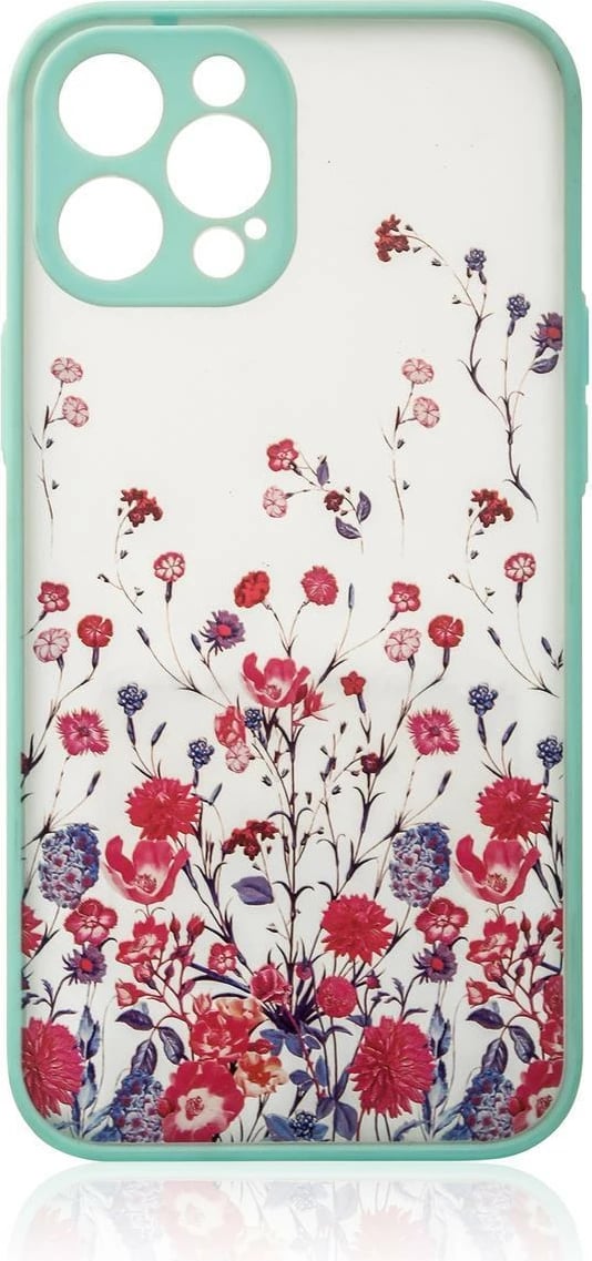 Mbështjellës Hurtel Design Case për iPhone 12 Pro, lule, jeshile