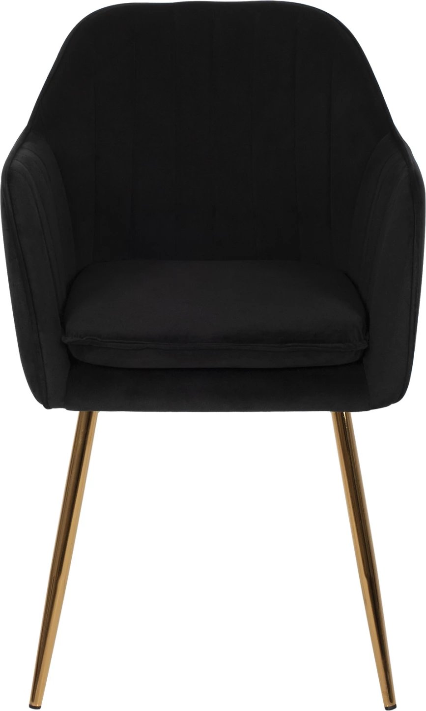 Karrige SAWYER FH8523.04 kadife e zezë dhe këmbë të arta 55Χ60Χ83Hcm, set prej 2 copash