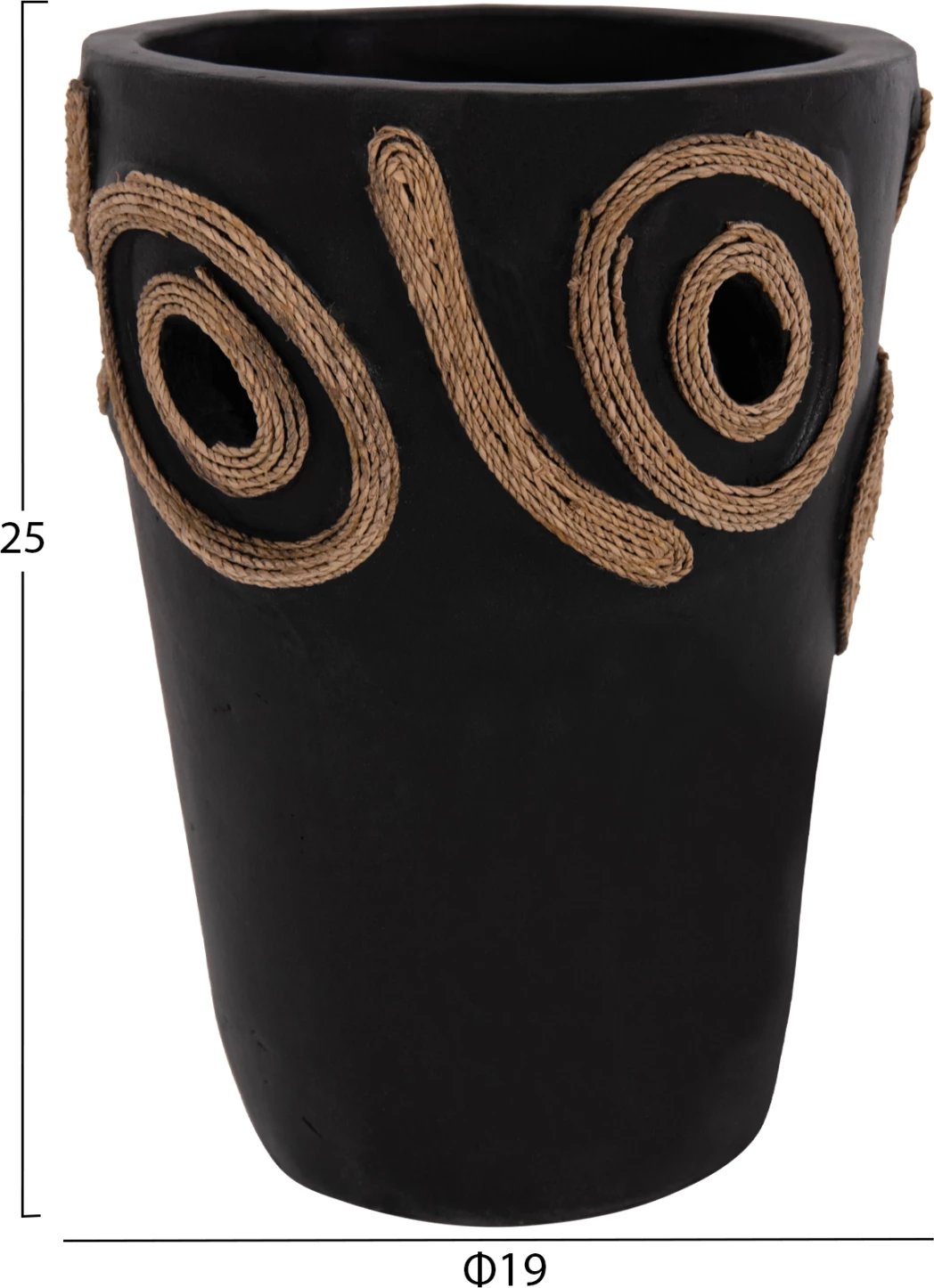 Vazo dekorative tavoline DEAN, terrakotë e zezë, FH4677.01S, 19x25cm Vazo dekorative tavoline DEAN, terrakotë e zezë, FH4677.01S, 19x25cm