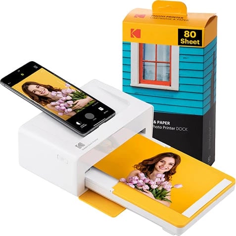 Printer portativ Kodak Dock Plus PD460Y80 Instant, 4X6, 80 copë, e verdhë