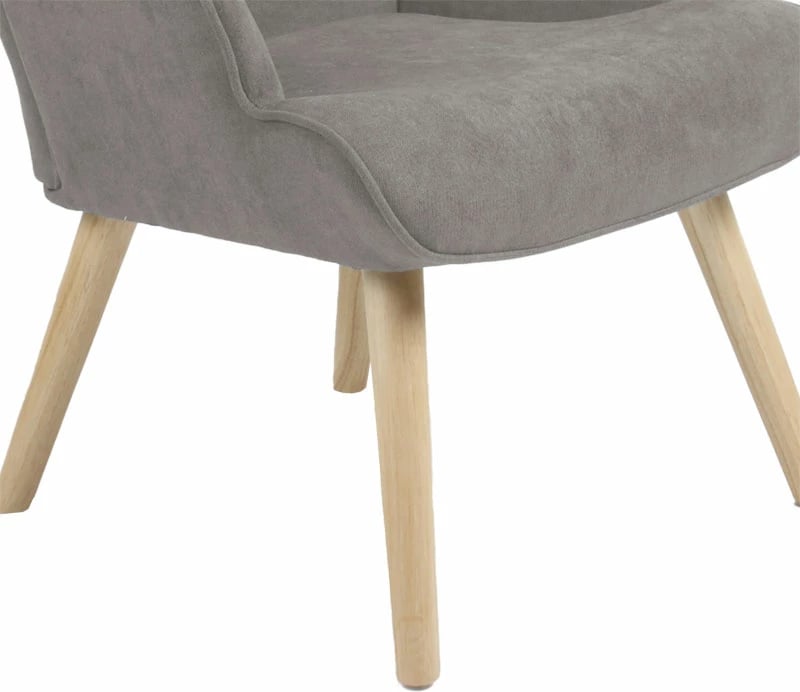 Karrige Fluffy, material stof, ngjyrë gri-dru natyral, 75x69x96cm