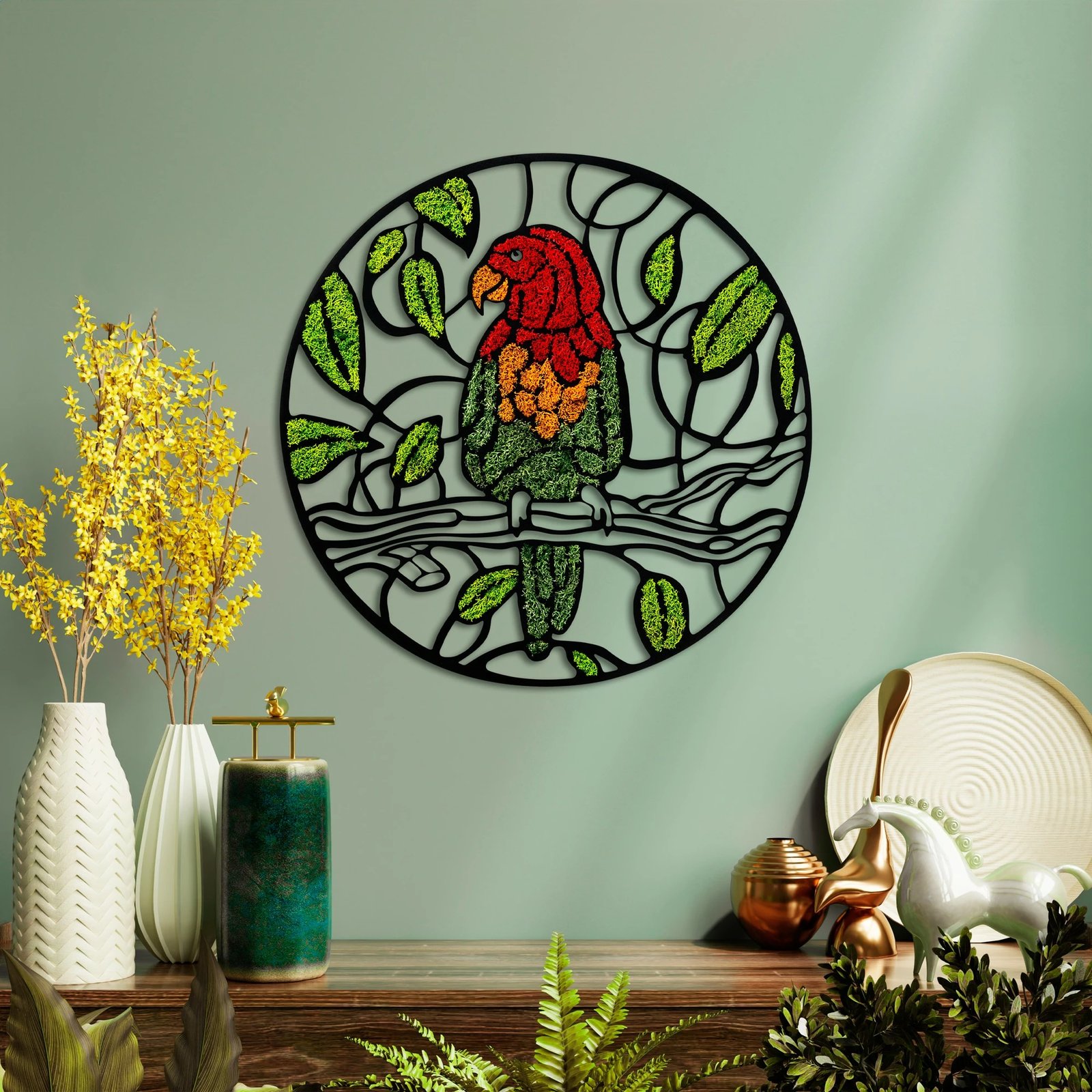 Aksesor dekorativ muri Wallity, myshk - papagall