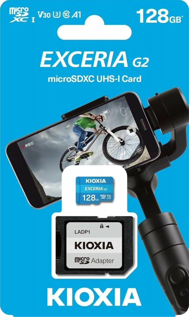 Kartelë memorie microSD Kioxia Exceria G2 128GB me adapter SD