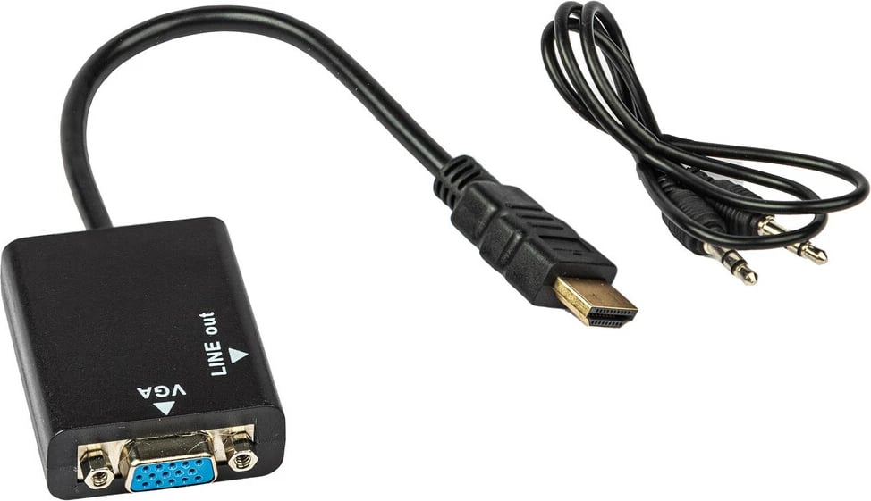Kabllo pershtates HDMI ne VGA dhe AUX TECH TIME TT24013
