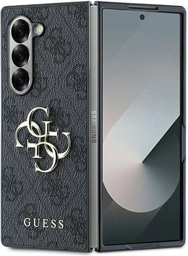 Mbështjellës Guess Leather 4G Metal Logo për Samsung Galaxy Z Fold 6, i zi