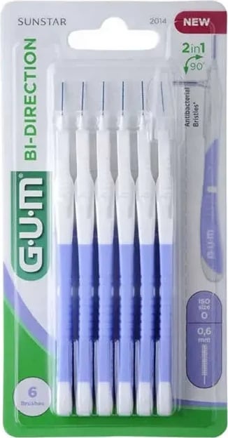Brusha interdentale GUM Bi Direction XS 0.6mm unisex 6 copë