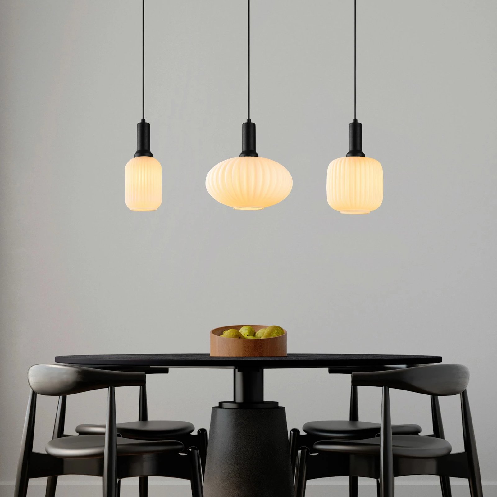 Llambë tavani Opviq, Asker - 15197, metal e xham, ngjyrë e zezë