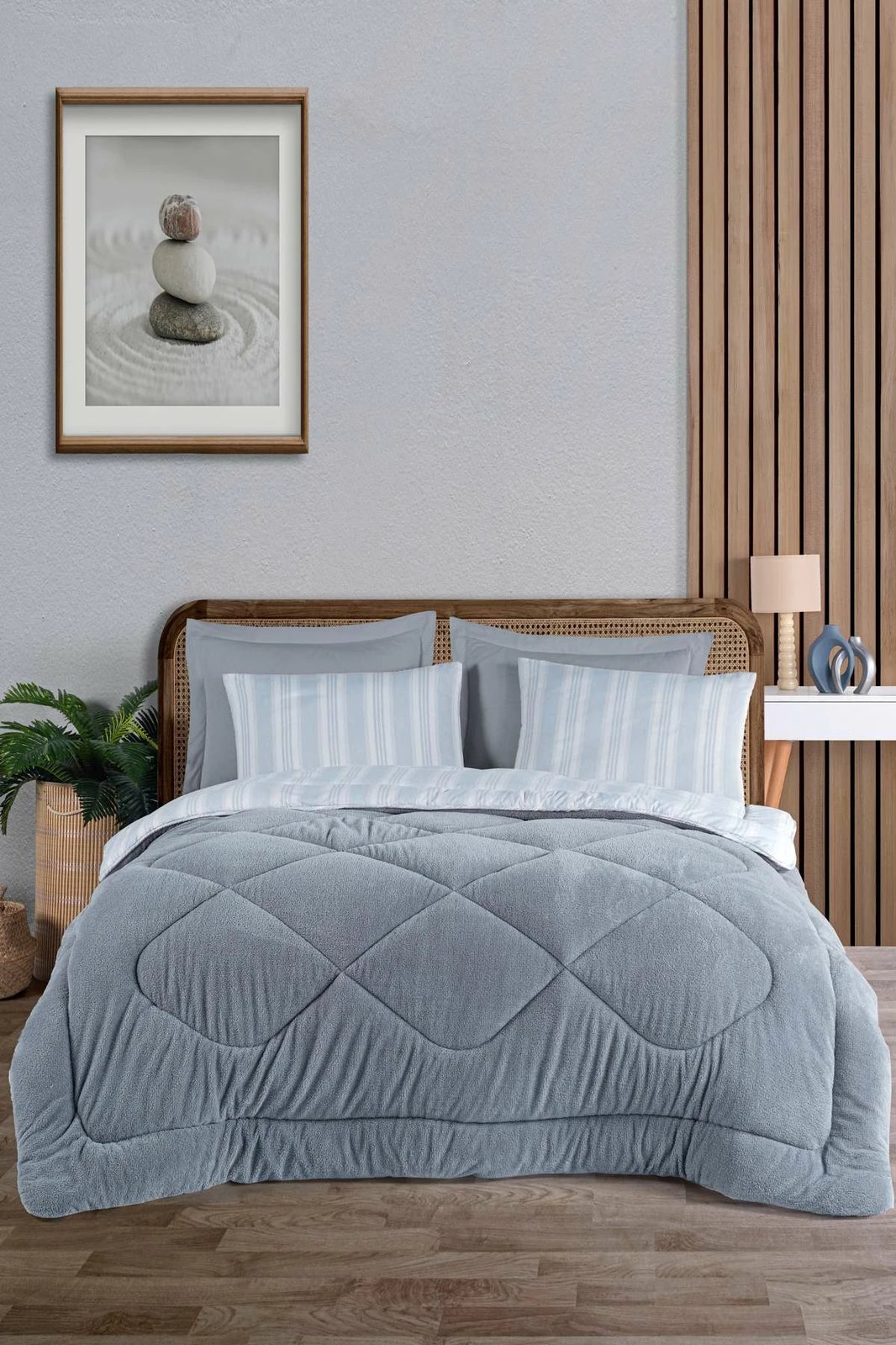 Jorgan i vetëm, ngjyrë gri, L'Essentiel Linge de Maison, Soft Line