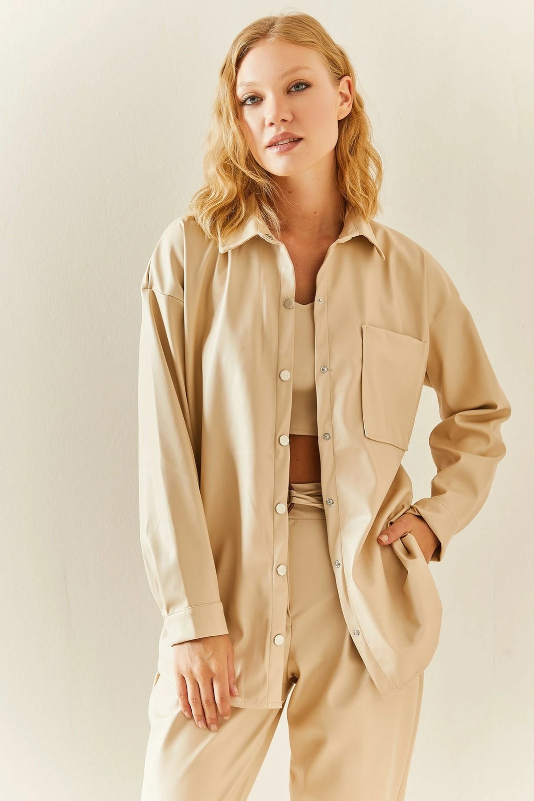 Këmishë për gra, bezhë, Jumeon, 3YXK2-47475