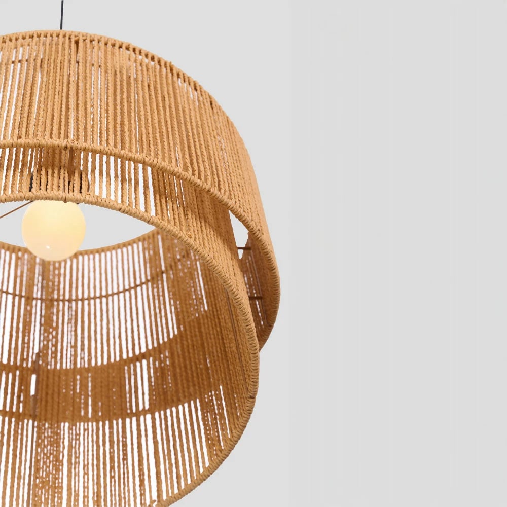 Llambë tavani ZIA, litar, letër, ngjyrë kaki, 39x35cm