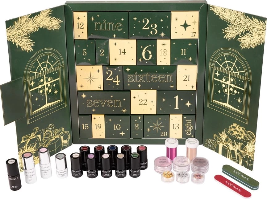 Kalendar adventi për femra NeoNail Beauty Feels Like Home, 24 copë, shumëngjyrësh