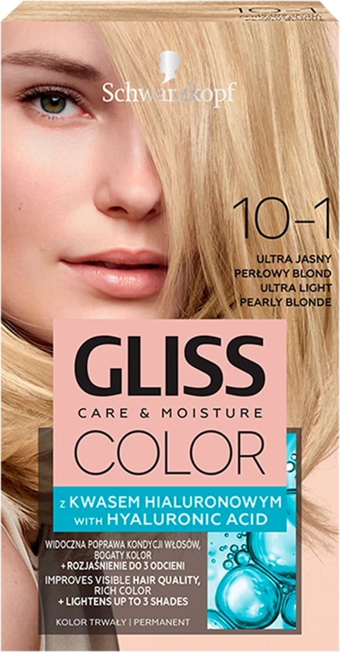 Ngjyrë për flokë për femra Gliss Color Care & Moisture 10-1 Ultra i Çelët Blond Perle