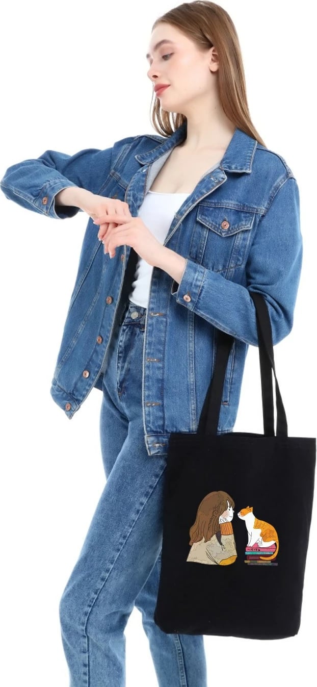 Çantë tote Zoozie Bags, 1519, e zezë, 35x40x8cm