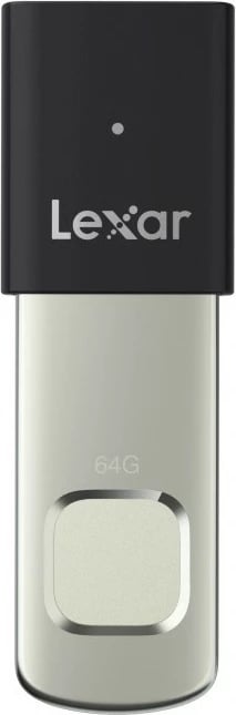 Pendrive Lexar F35pro, 64GB, USB 3.2 Gen1, me lexues gjurmësh gishti, Zi/Metal