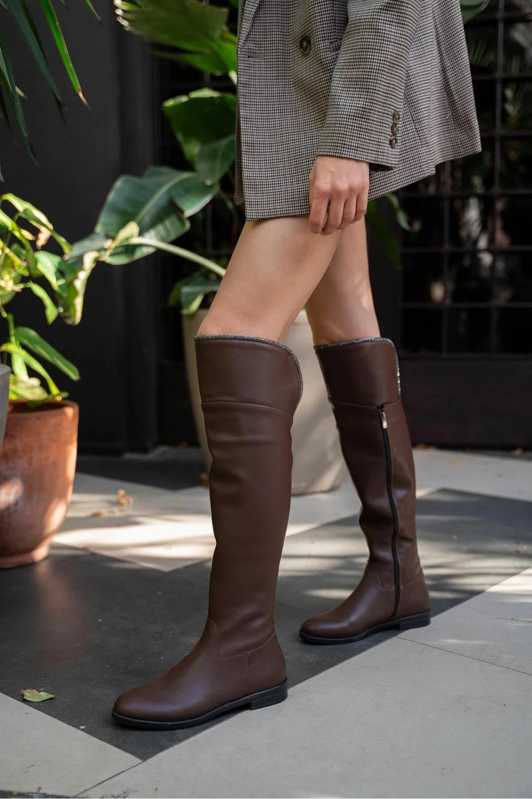 Çizme për gra, ngjyrë kafe, Jumeon, MK1350123KR20-003