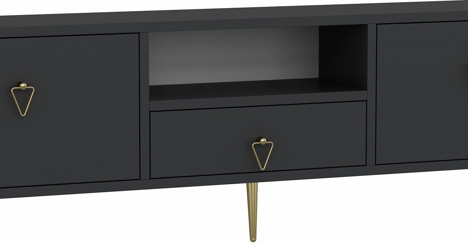 Komodë për TV, ngjyrë antracit dhe ari, Skye Decor, 1306-DROP-1
