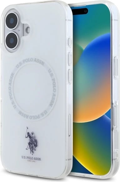 Mbështjellës U.S. Polo Assn. IML Ring MagSafe për iPhone 16, Bardhë Mbështjellës U.S. Polo Assn. IML Ring MagSafe për iPhone 16, Bardhë