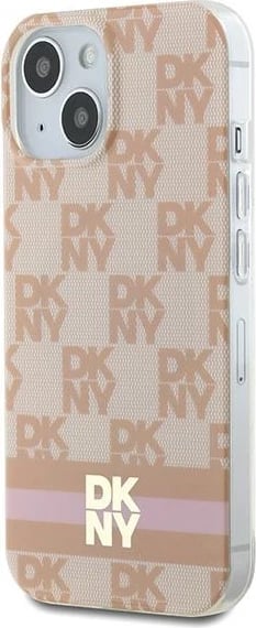 Mbështjellës DKNY IML Checkered Mono Pattern & Printed Stripes MagSafe për iPhone 15/14/13, Rozë