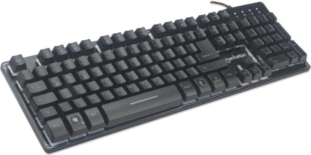 Tastierë gaming MANHATTAN USB, LED, full-size, spanjolle, e zezë