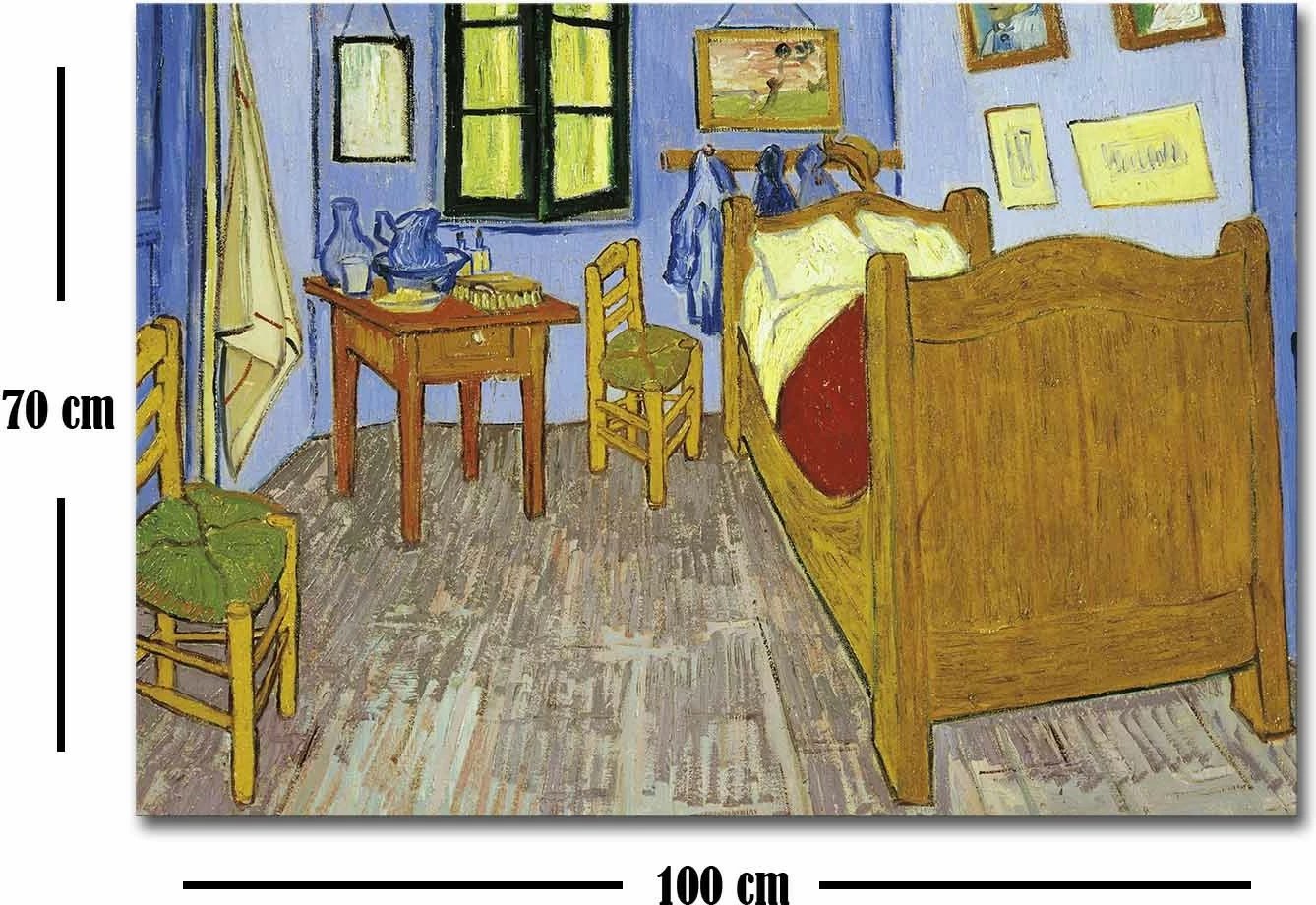 Pikturë dekorative në kanavacë, Bedroom at Arles, Van Gogh, shumëngjyrëshe, 70x100cm