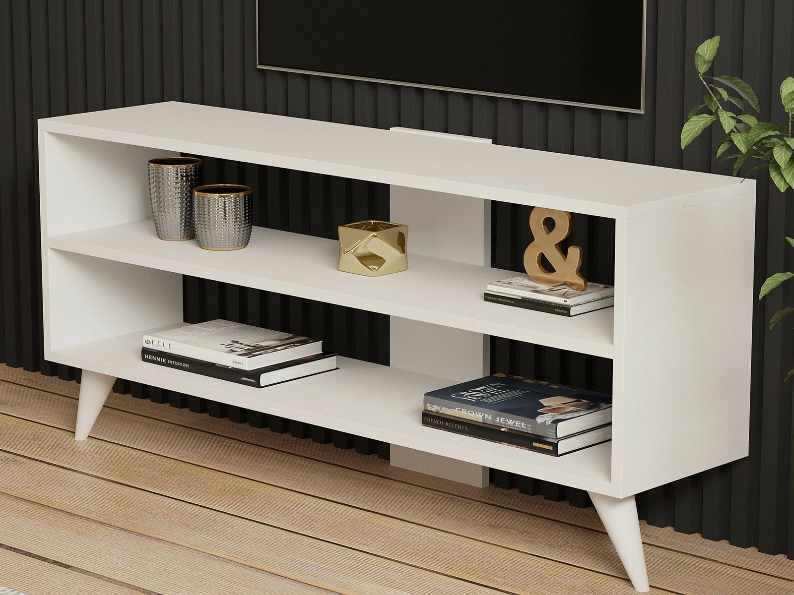 Komodë për TV Hanah Home, njëra - e bardhë