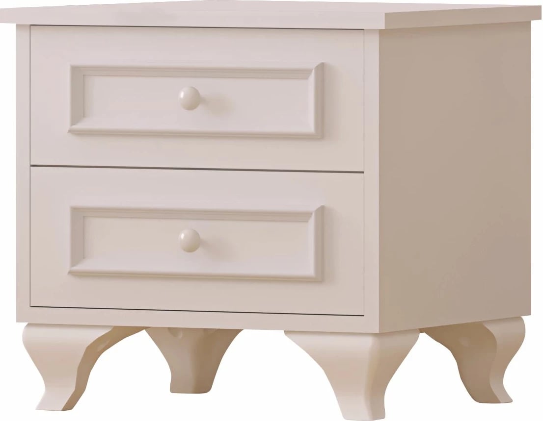 Komodinë nate Skye Decor, RB-186-07, ngjyrë e bardhë mat