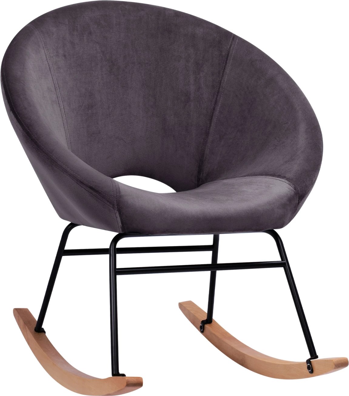 Karrige lëkundëse kadifeje Paulina FH8399.01, gri, 76x86x76cm