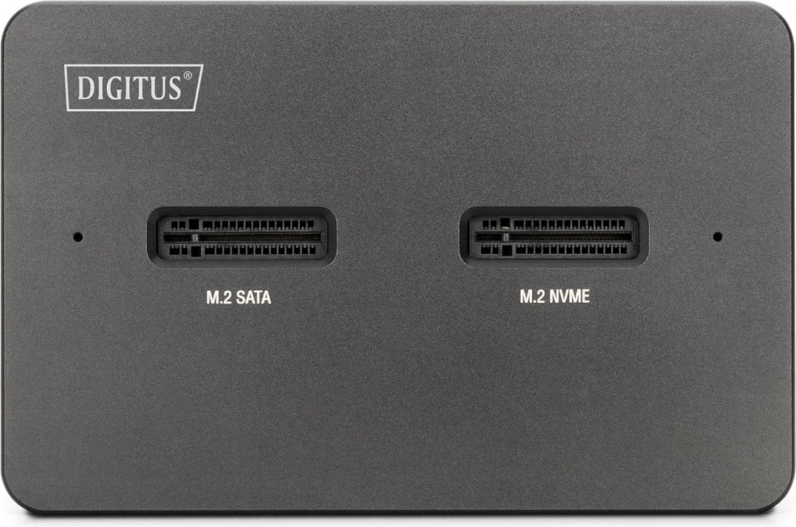 Dok USB-C 3.2 Gen2, Digitus DA-71546-1, për M.2 NVMe & SATA (2 slote, deri 2x 4 TB) me lexues SD-Express 7.1 (deri 2 TB), e zezë