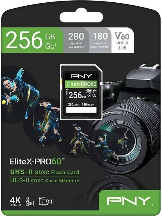 Kartelë memorie PNY EliteX-PRO60 256GB SDXC UHS-II Class 10 e zezë