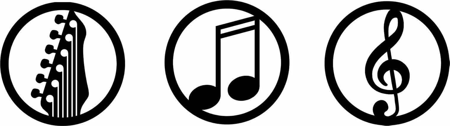 Aksesor dekorativ metalik për mur, Wallity, Just Music - 295, 3 copë