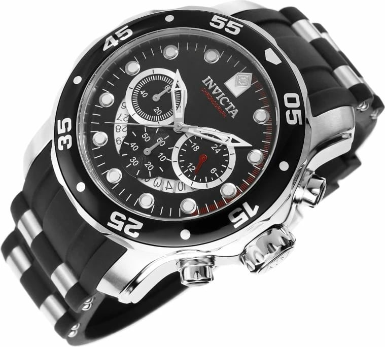 Orë dore për meshkuj Invicta, e zezë