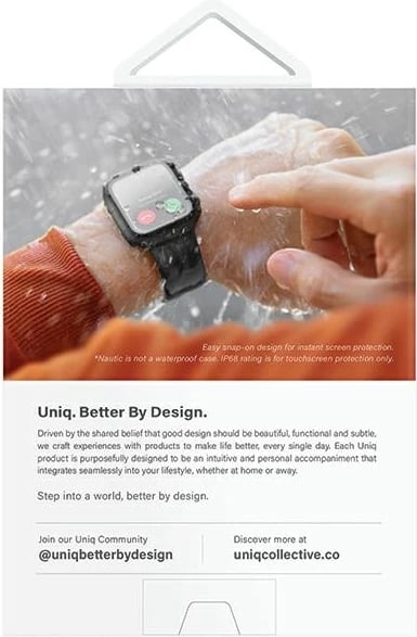 Mbështjellës UNIQ Nautic për Apple Watch Series 7/8/9, 41mm, Transparent