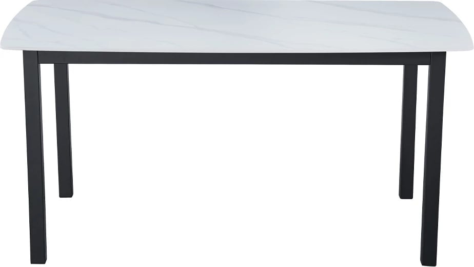 Tavolinë Pluto, ngjyrë e bardhë me pamje mermeri, 160x90x76cm