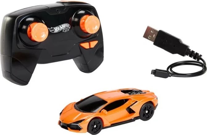 Makine RC Hot Wheels Lamborghini Revuelto 1:64, portokalli