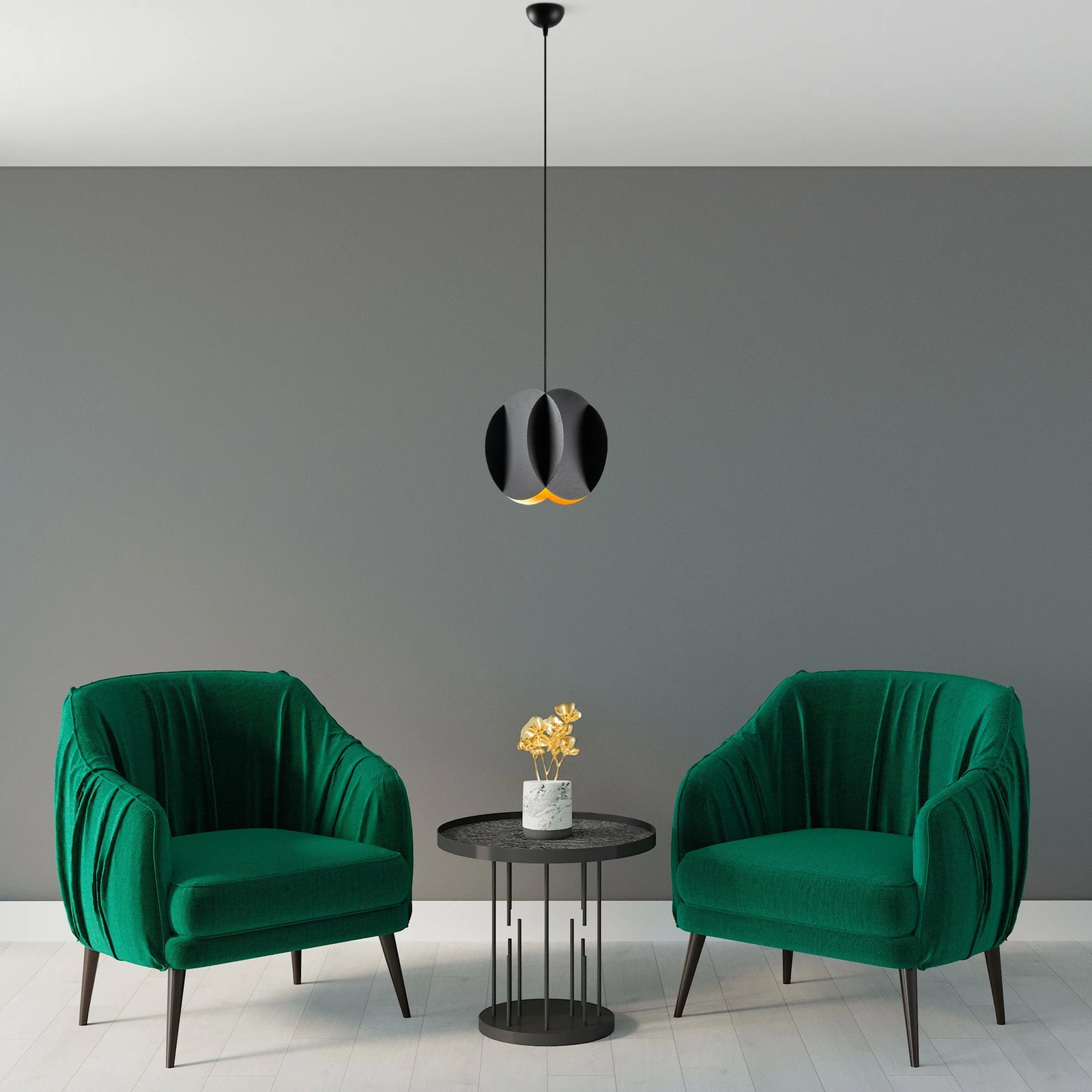 Llambë tavani Opviq, Corner, e zezë, 25cm