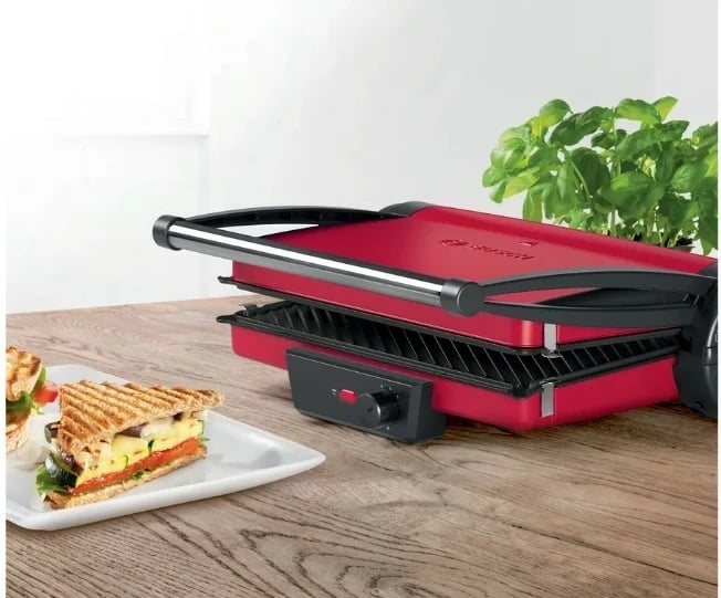 Grill elektrik Bosch TCG4104, 2000 W, i zi/kuq