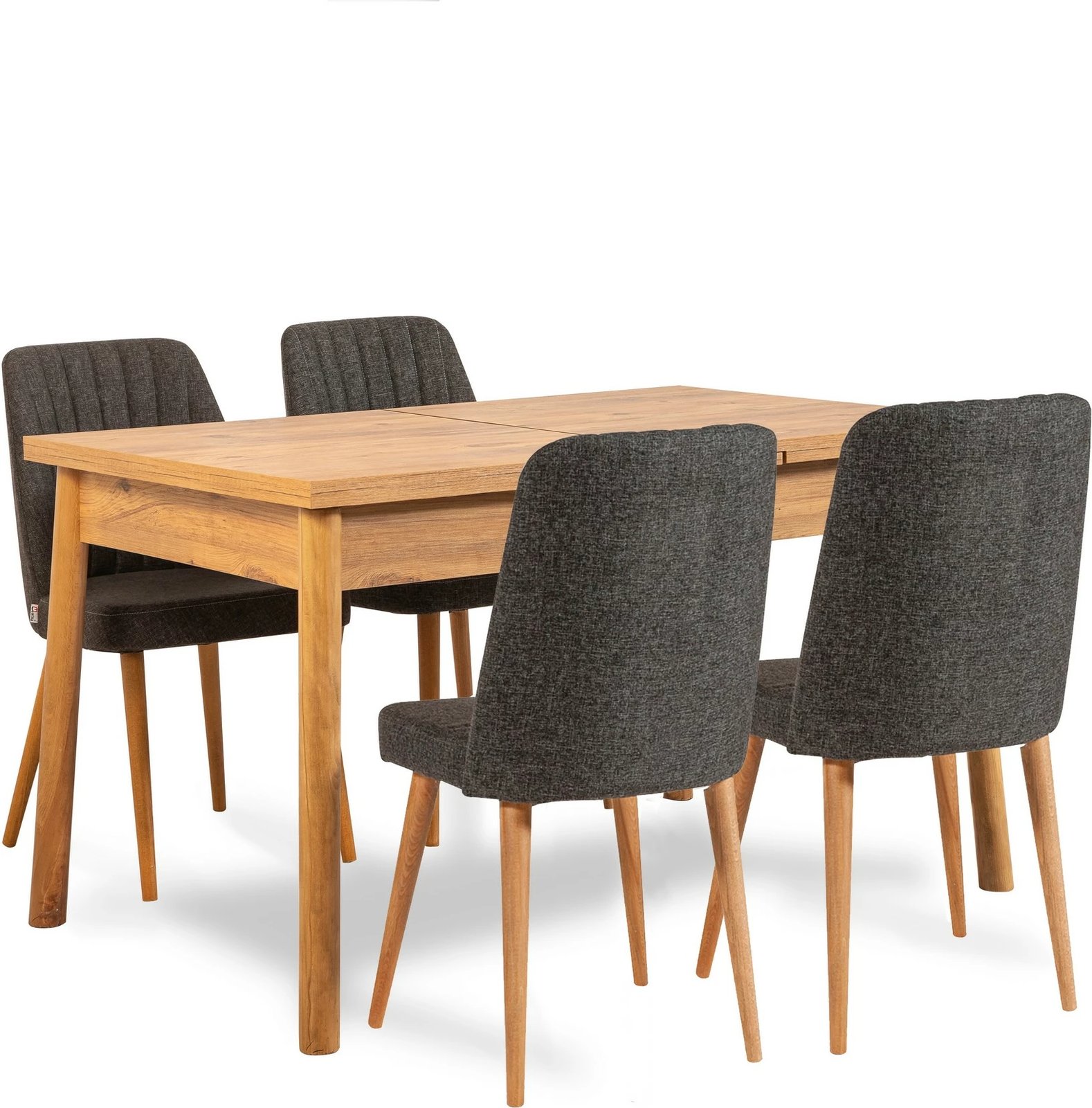 Set tavoline me karrige për ngrënie, e zgjatshme, 6 pjesë, Hanah Home, Santiago, ngjyrë Atlantic Pine dhe Anthracite