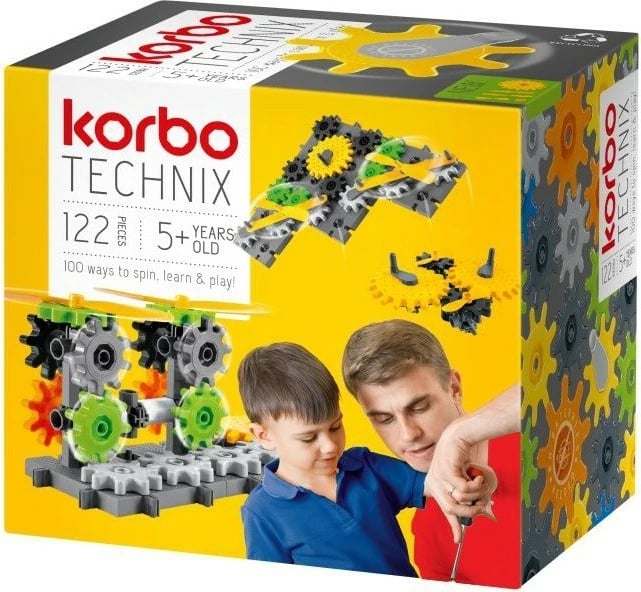 Set lodrash ndërtimi Korbo Technix 122 pjesë, shumëngjyrëshe